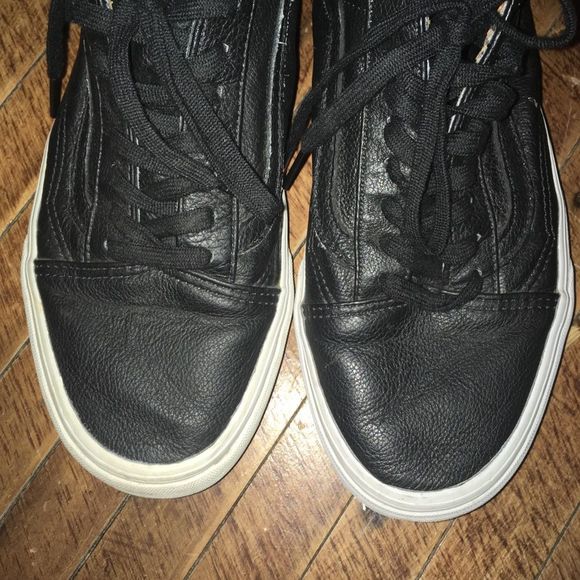 Black leather low top sneakers Vans - Picture 2 of 6